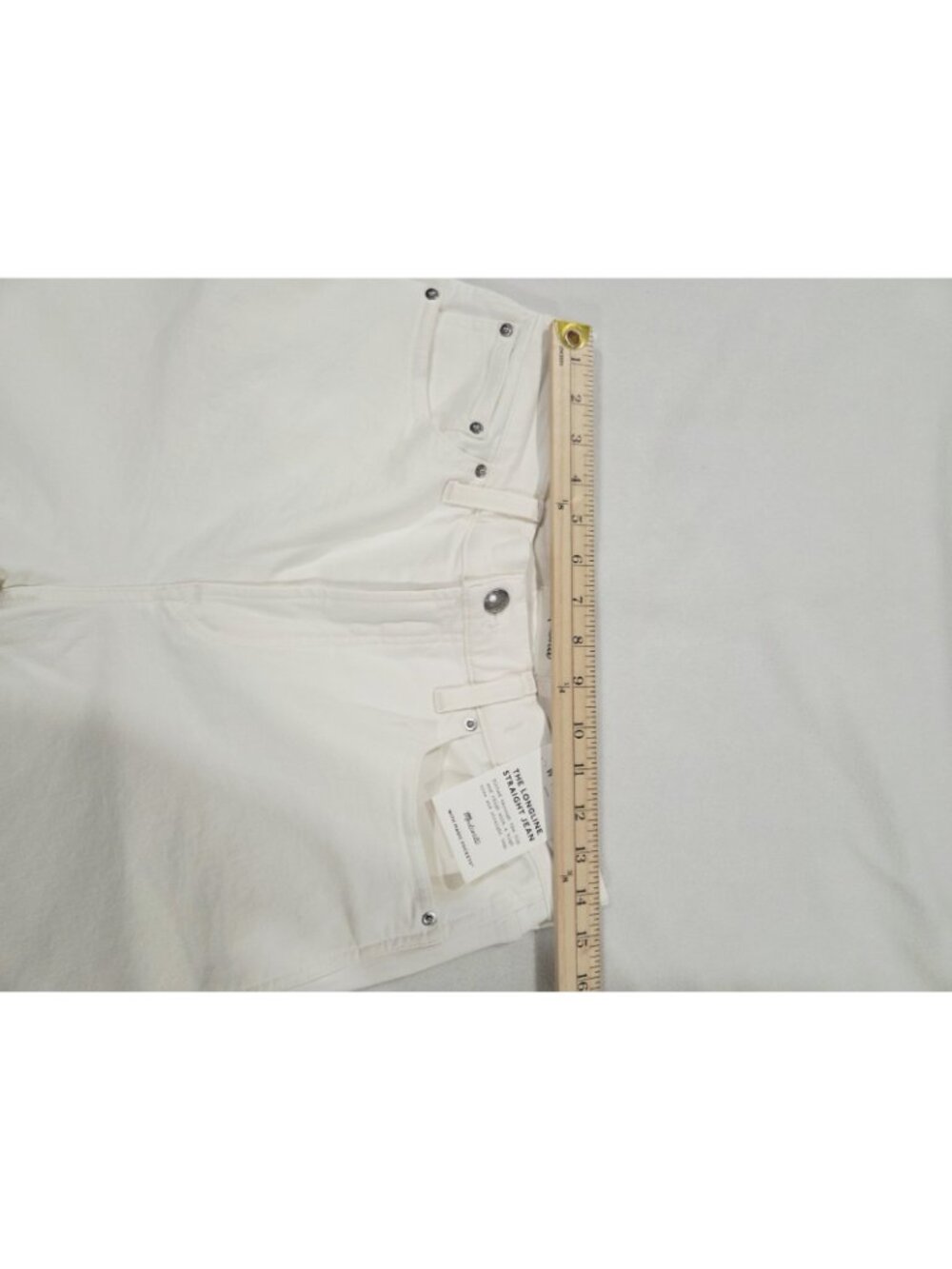 NWT Madewell 28x33 Tall The Longline Straight Jeans Vintage Canvas Off White - Picture 11 of 12